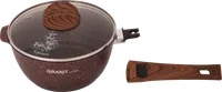 Ковш 2,2 л со съёмной ручкой и стеклянной крышкой, антипригарное покрытие Granit Ultra (red), Kukmara