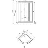 Душевая кабина Triton Стандарт 90*90 А 1/4 круга, низкий поддон, Полосы